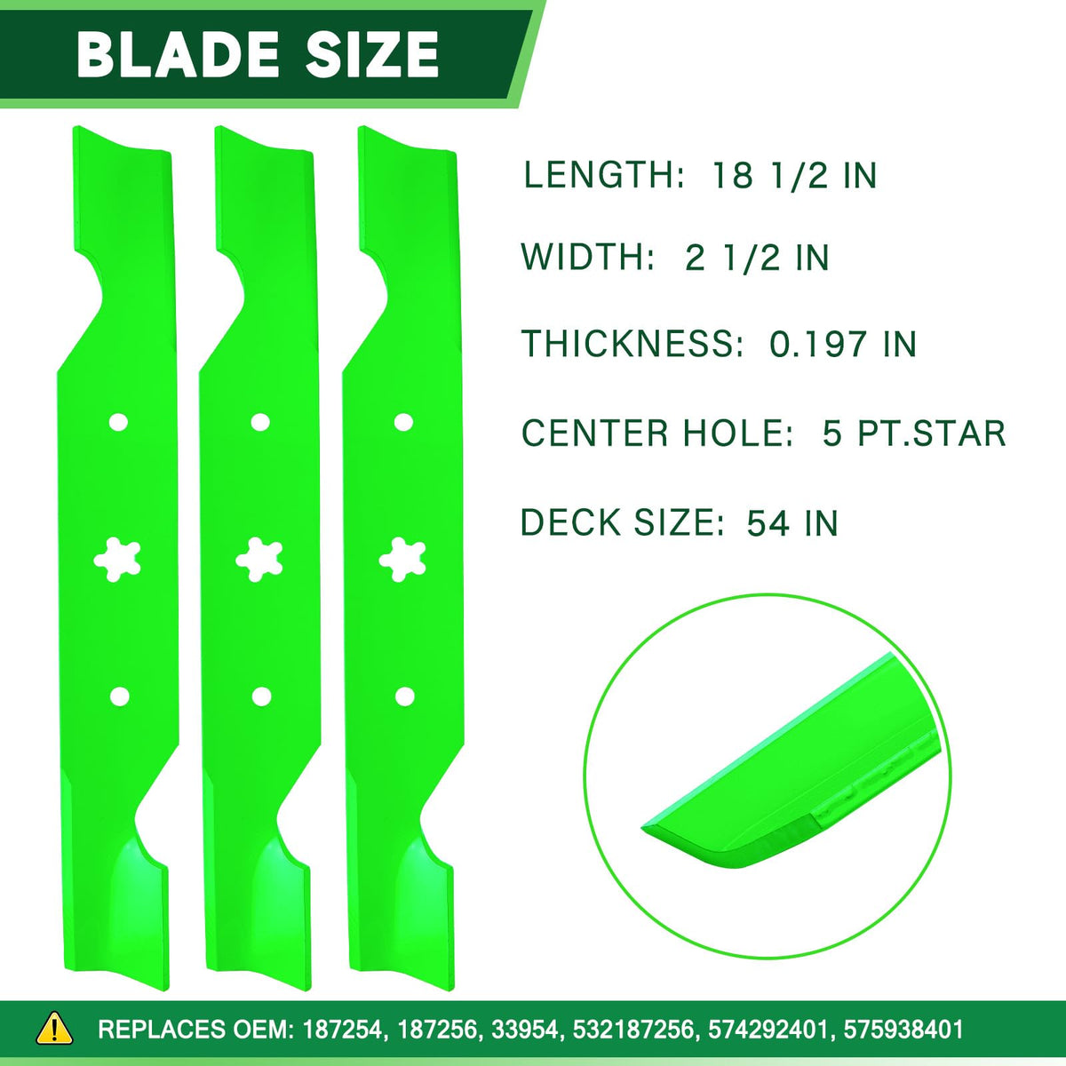 TENGMUJX replacement blades: three-pack for even mowing results