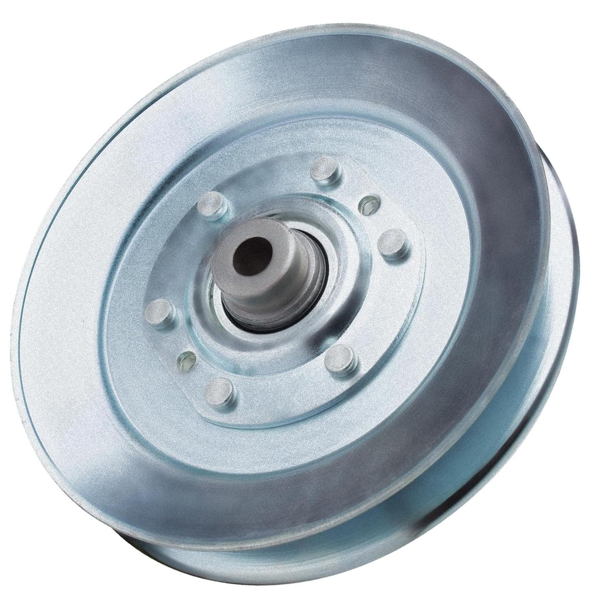 TENGMUJX Scag 48181 idler pulley close-up showing durable metal construction for reliable mowing