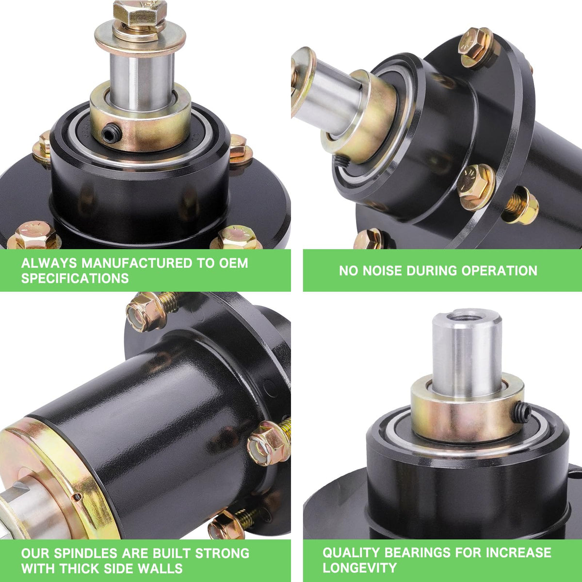 TENGMUJX spindle assembly resists corrosion for longer deck life.