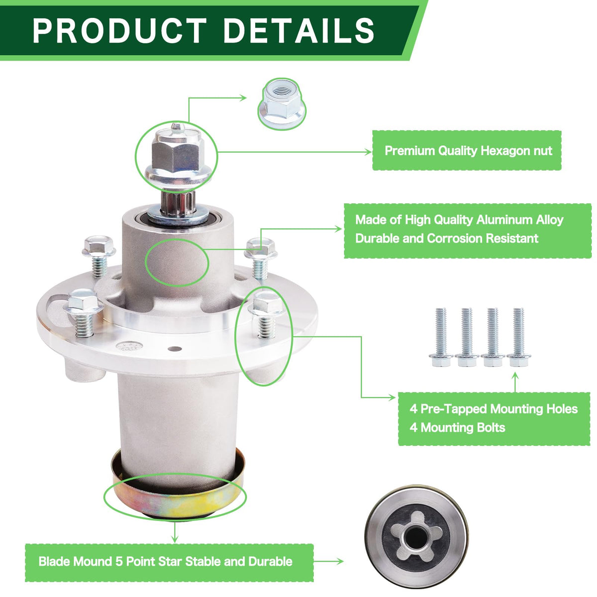 TENGMUJX spindle assembly for Husqvarna FD52M delivers sturdy performance