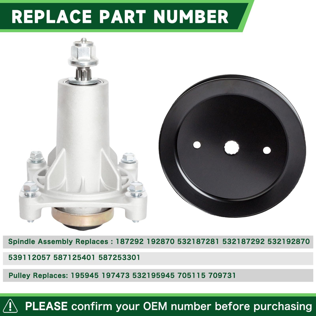 TENGMUJX spindle assembly YTA18542, compatible replacement across multiple Craftsman models