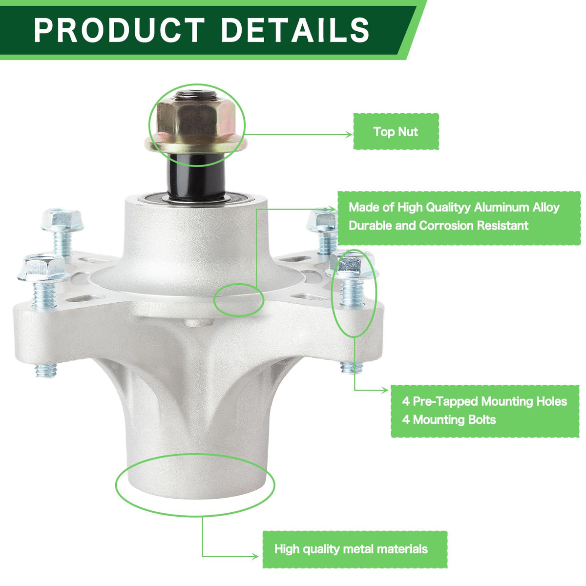 TENGMUJX spindle compatibility with Toro and Exmark decks