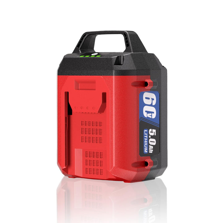 TenHutt 60V 5.0Ah battery front view; high-capacity replacement for Toro tools.