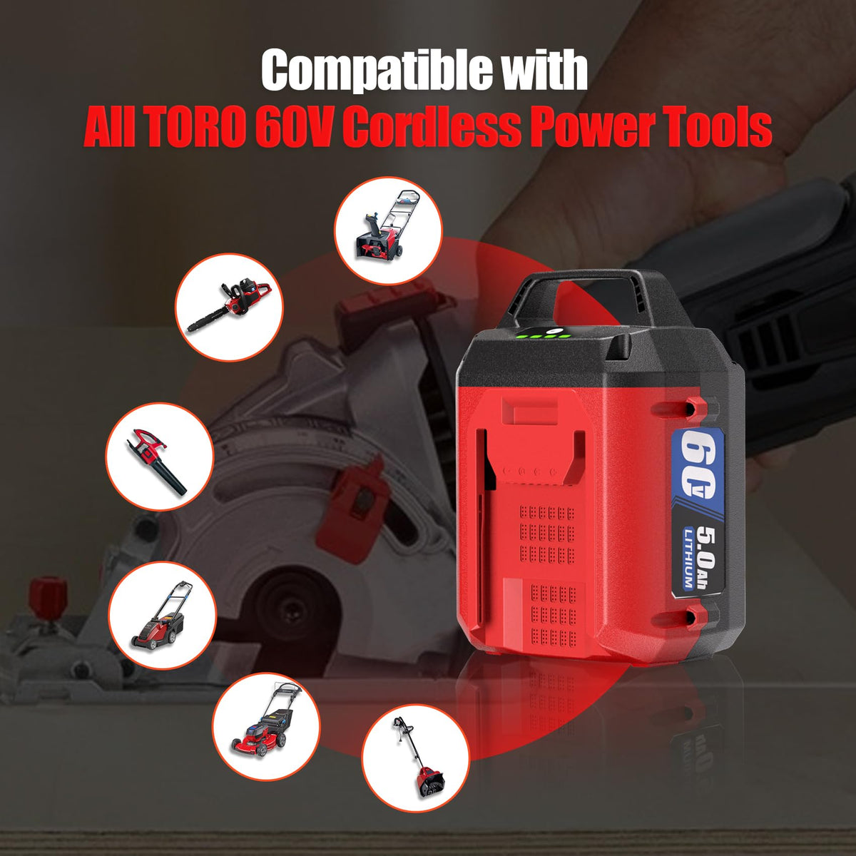 TenHutt battery with PC-ABS housing; rugged for tough environments.