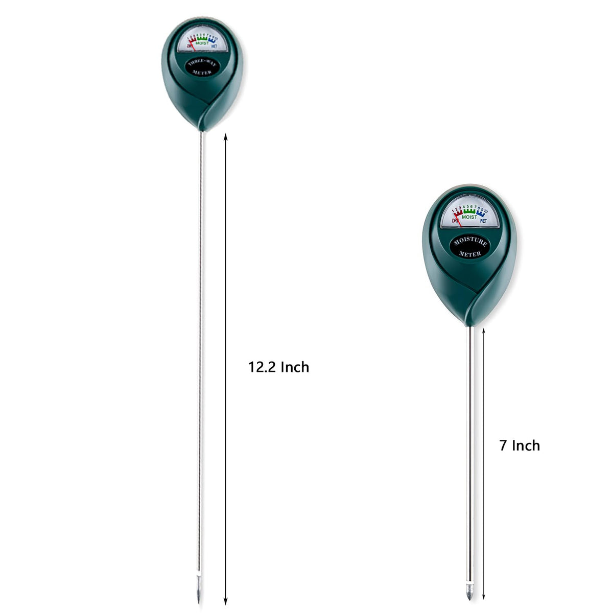 Tennedriv Green moisture meter gauge provides quick, readable moisture levels.