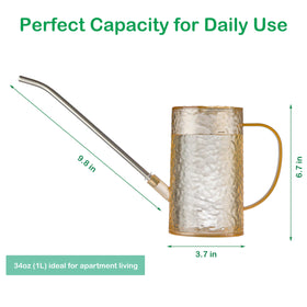 Tennedriv Green see-through design helps monitor water level at a glance.