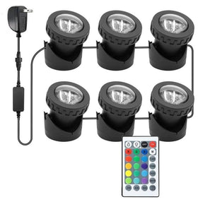 TENSUL colored pond lights submersible for dramatic underwater color lighting.