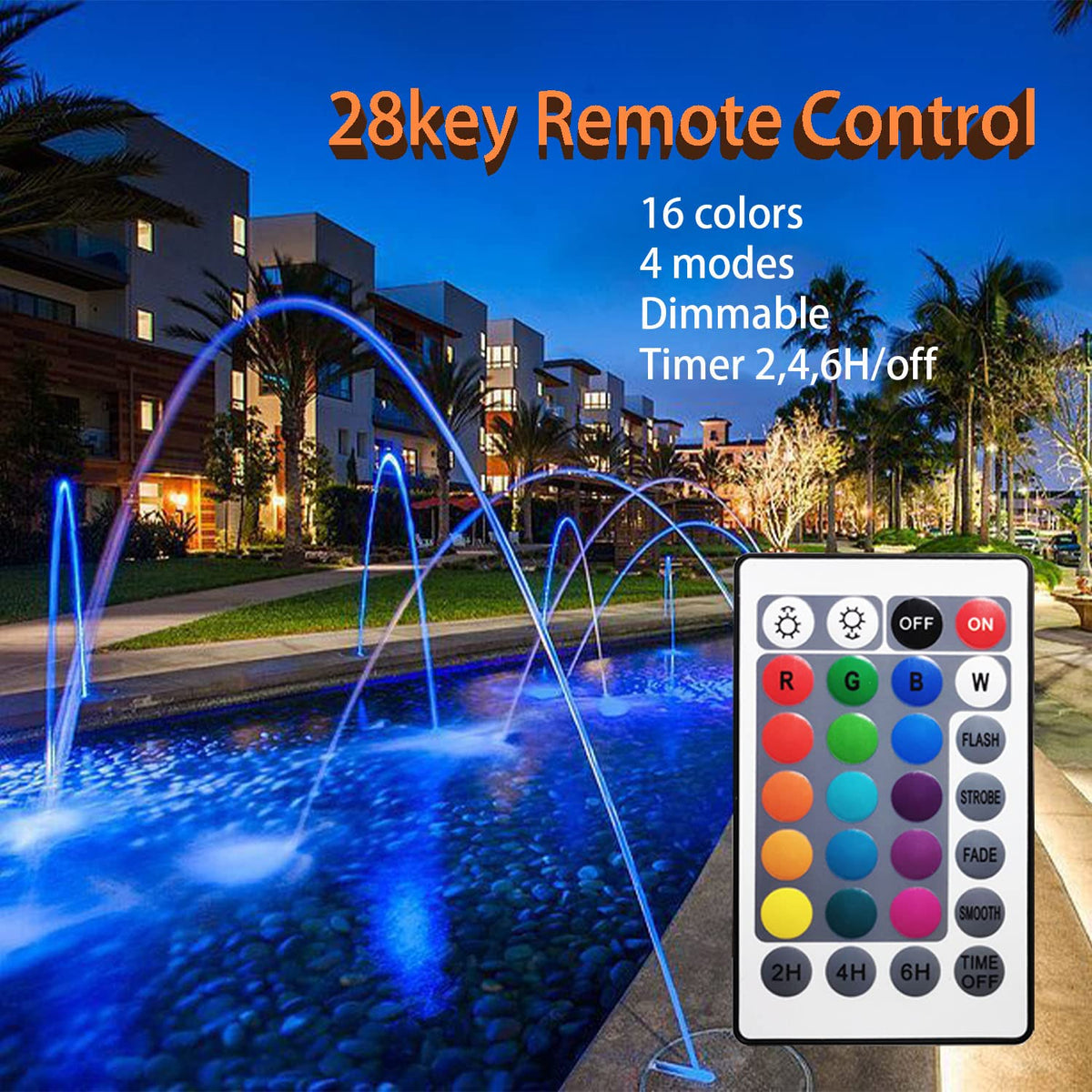 TENSUL dimmable outdoor pond light offers customizable brightness for mood lighting.