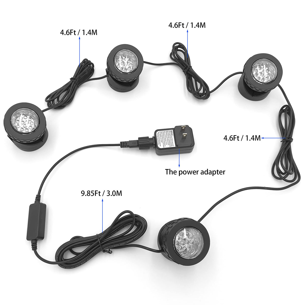 TENSUL IP68 submersible light with seal for durable outdoors.