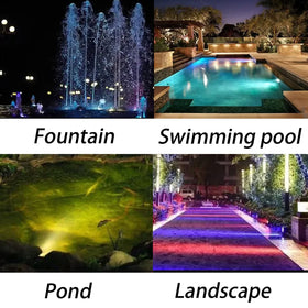 TENSUL weighted underwater lights stay submerged for stable pond setups.