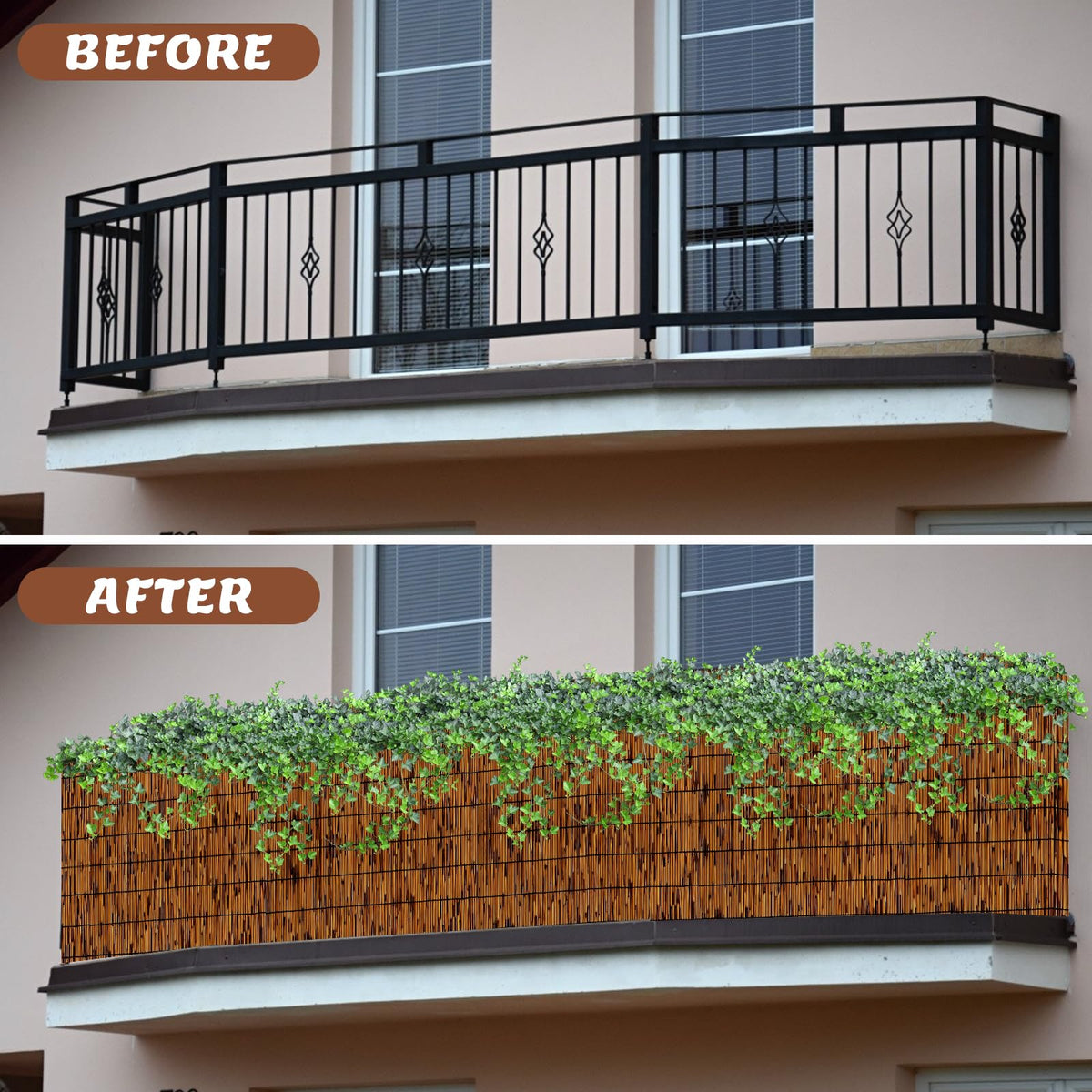 TENTONUP natural bamboo curtain outdoor adds decorative screening for patios.