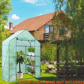 Tentopmic compact storage greenhouse cover folded for space-saving storage.