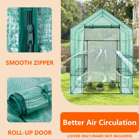 Tentopmic waterproof greenhouse cover protecting crops from rain and wind.