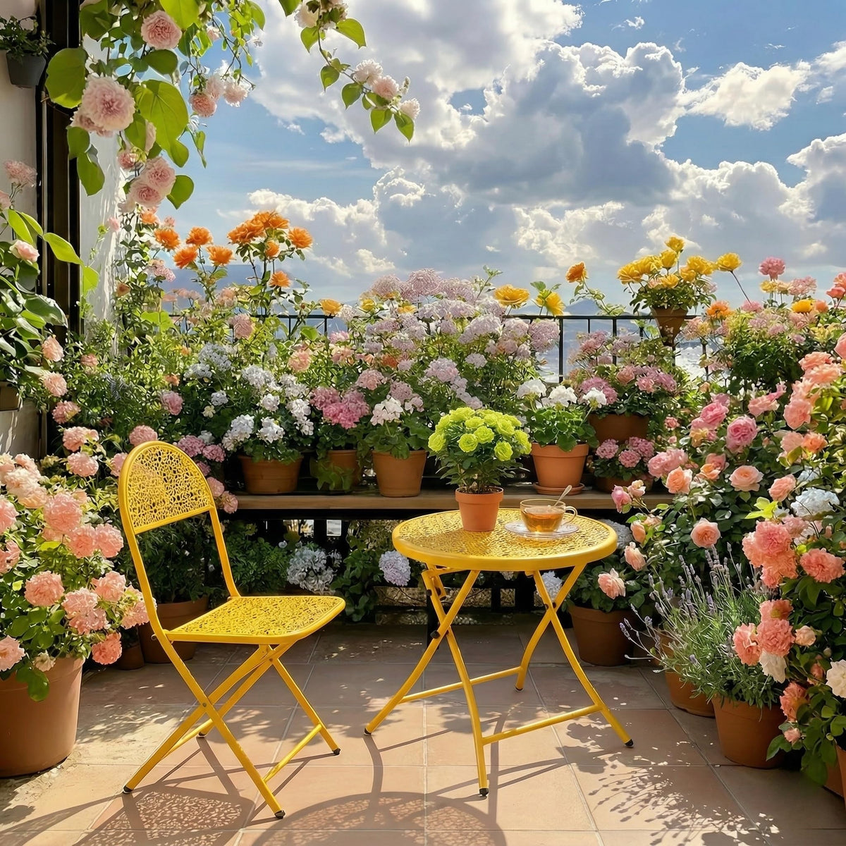 TeoKJ yellow color adds cheerful outdoor charm.