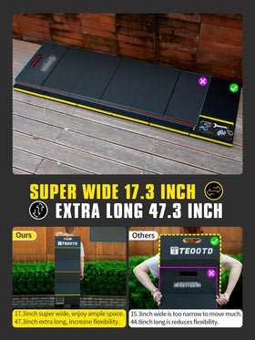 TEOOTD kneeling mat folds compactly for easy storage.