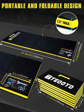 TEOOTD kneeling mat includes a portable handle and belt for transport.