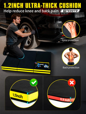 TEOOTD kneeling mat provides a wide 47.3 by 17.3 inch surface.