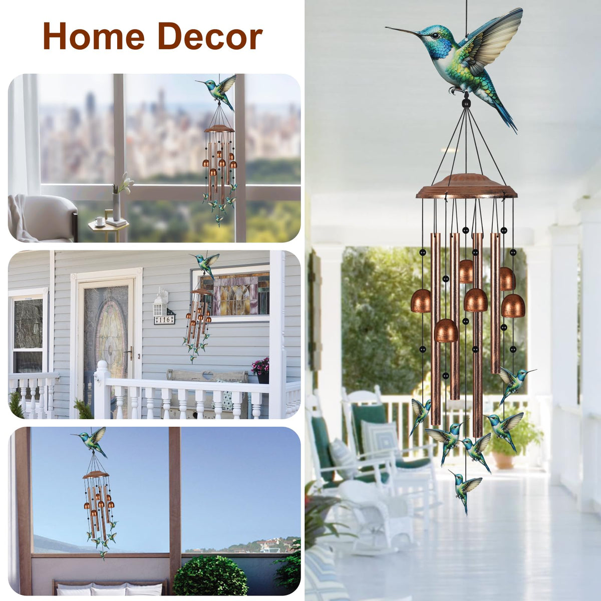 Tepaken wind chimes showcase a 3D visual effect as breeze moves the tubes.