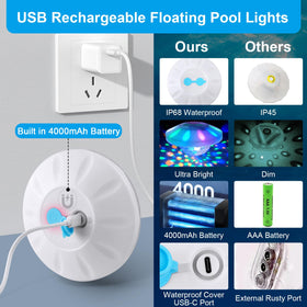 TEPENAR colorful LED floating lights offer seven colors and effects.