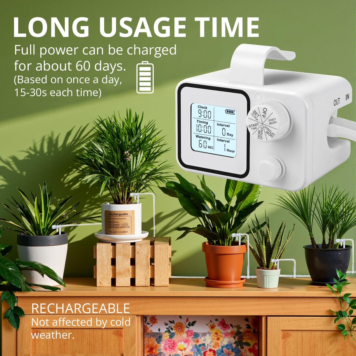 Tepsmigo 15-drippers kit ready to water up to 15 plants.