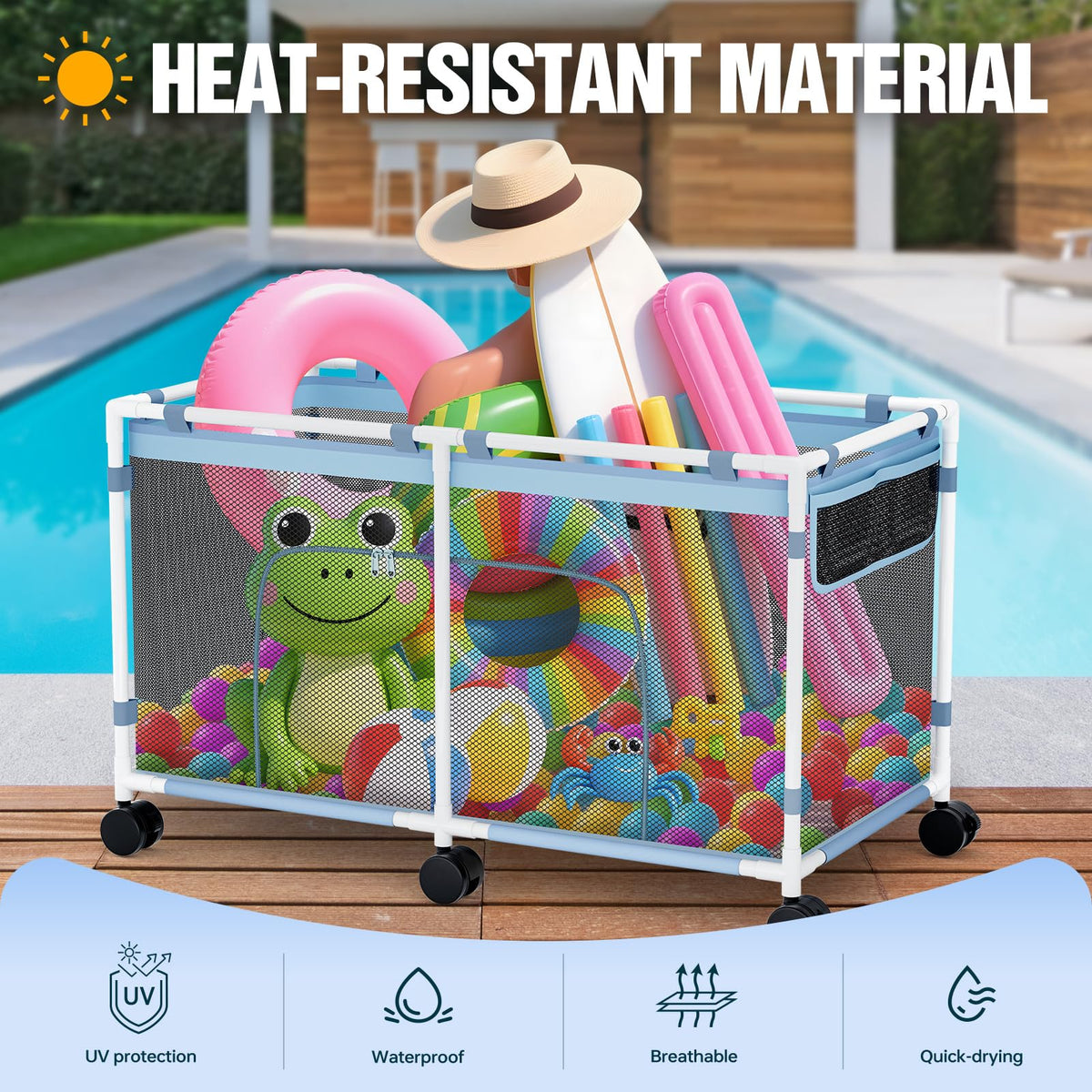 Tepsmigo pool storage easy assembly for fast setup.