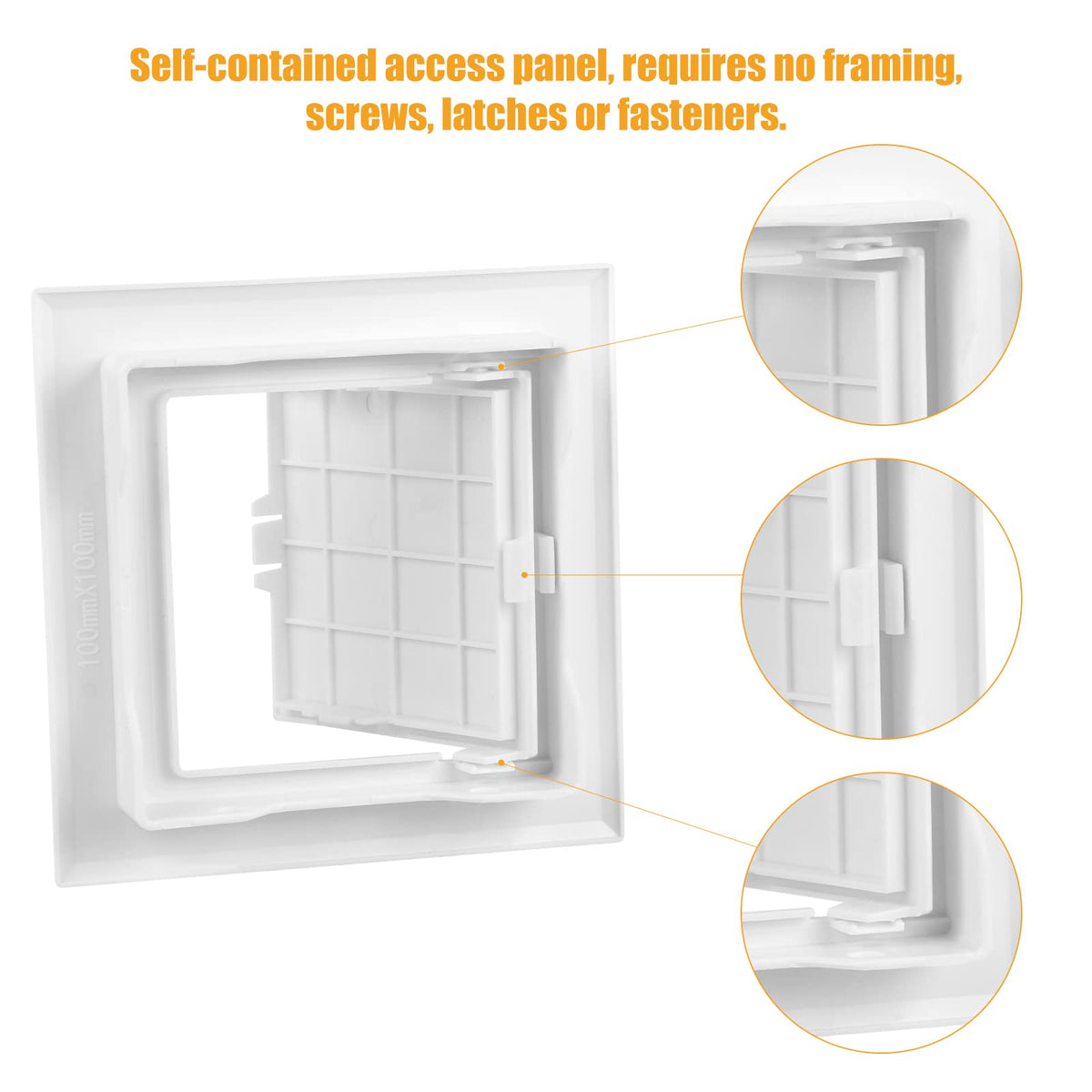 Teqooza paintable plastic access panel blends with surrounding décor