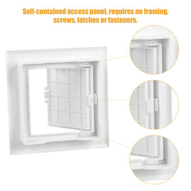 Teqooza paintable plastic access panel blends with surrounding décor