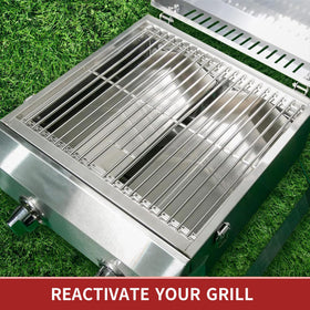 Terefour even-heat grill performance enhances searing and flavor potential.