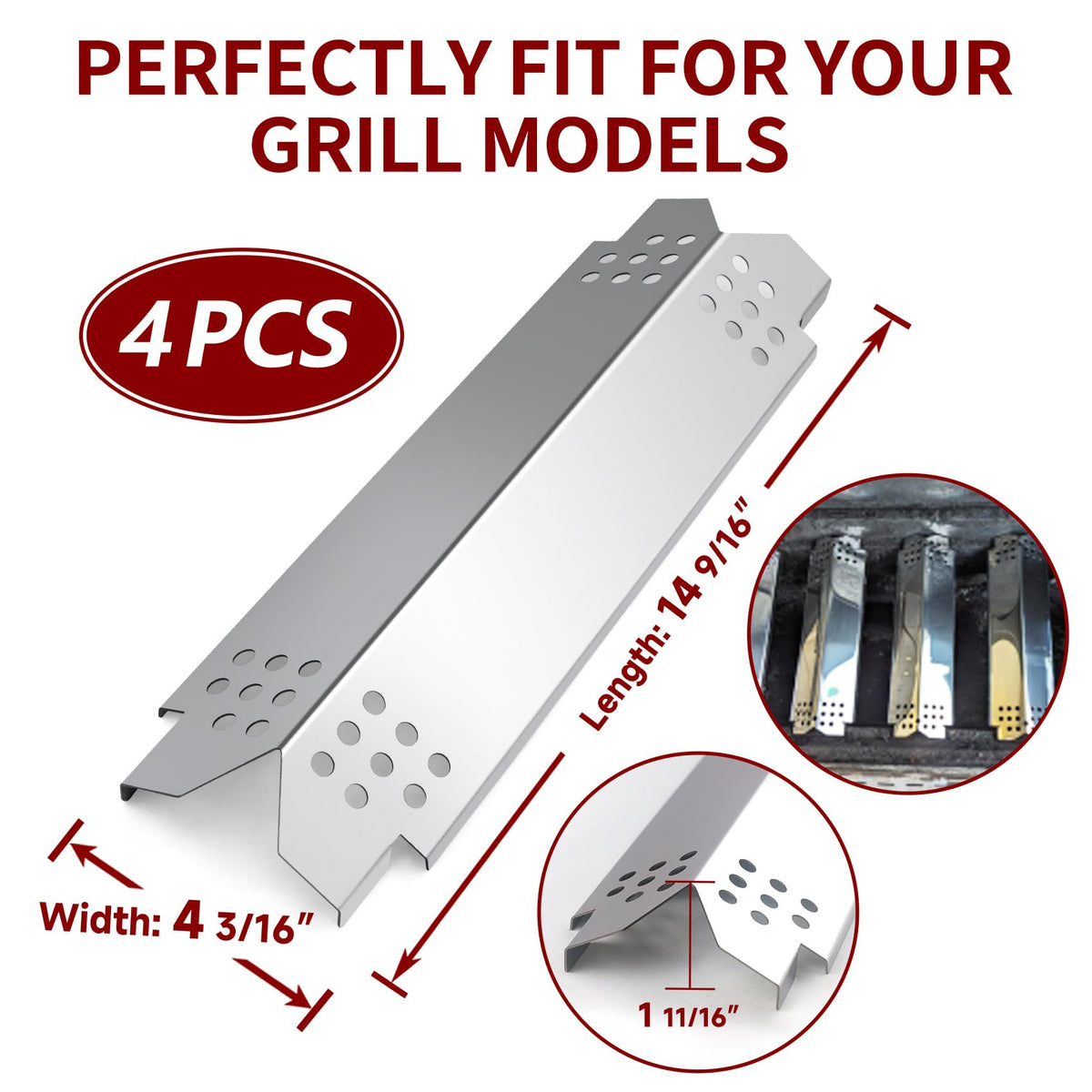Terefour Nexgrill heat plate shields protect burners from flare.