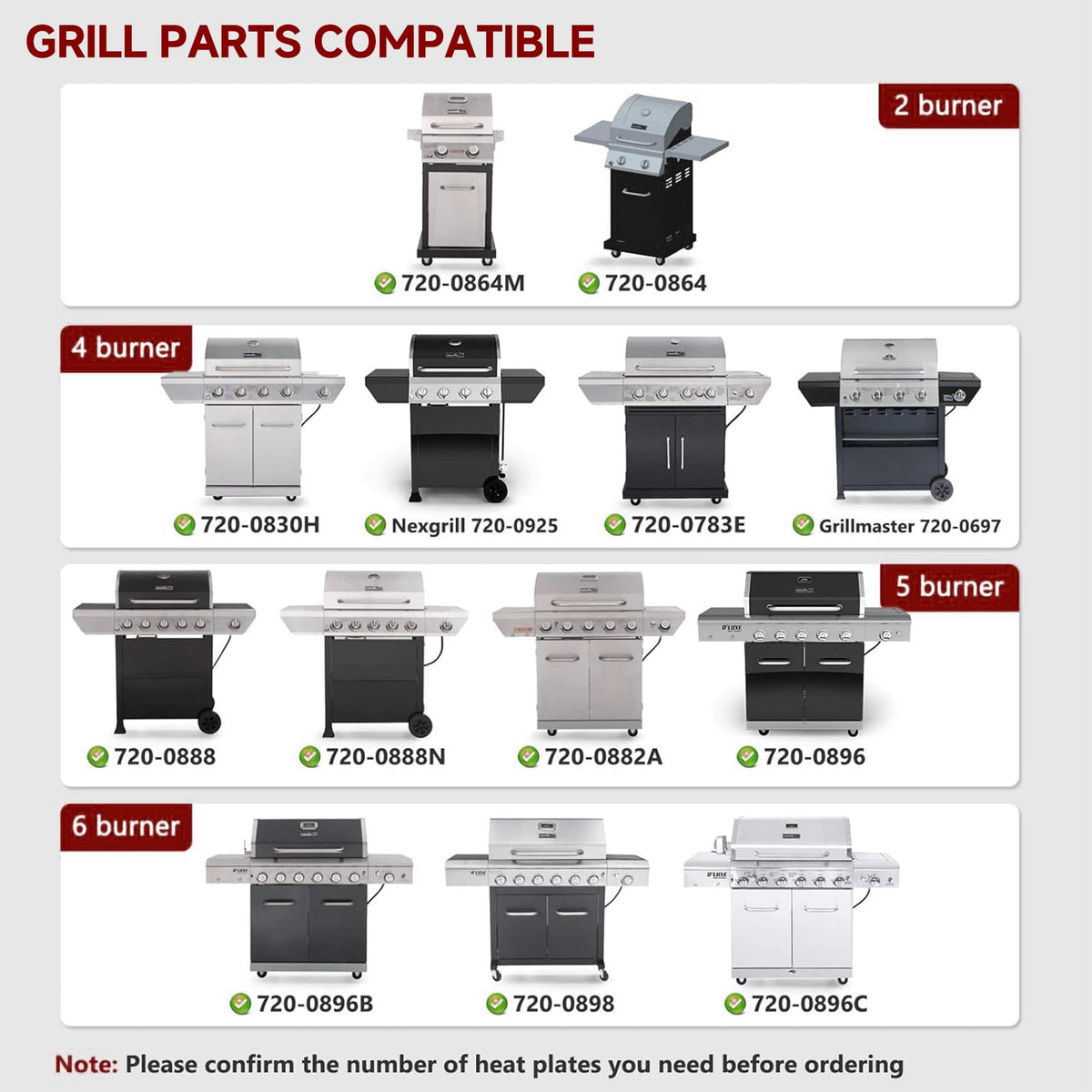 Terefour flame tamers for Nexgrill, durable stainless steel build.