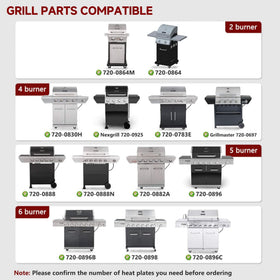 Terefour flame tamers for Nexgrill, durable stainless steel build.