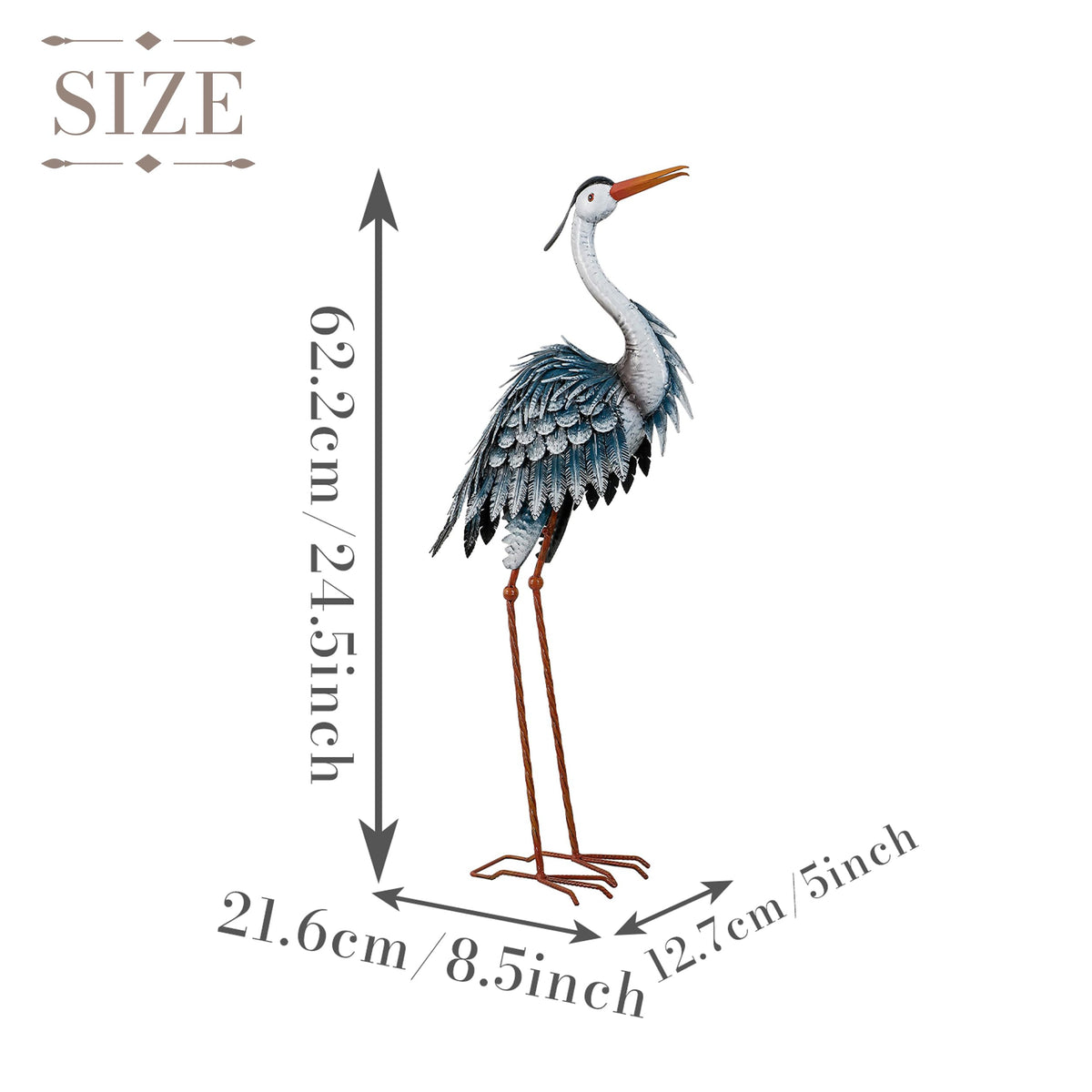 TERESA'S COLLECTIONS blue heron close-up reveals hand-painted detail