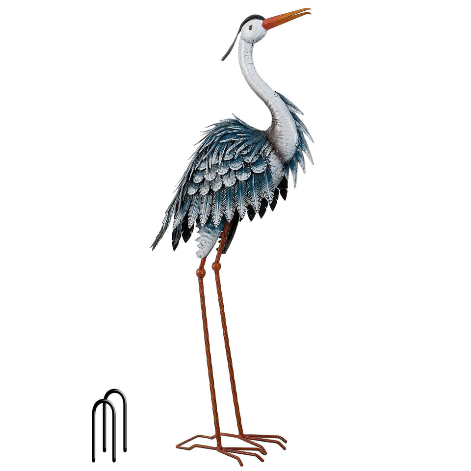 TERESA'S COLLECTIONS blue heron sculpture 24-5 inch ideal for outdoor yard focal point