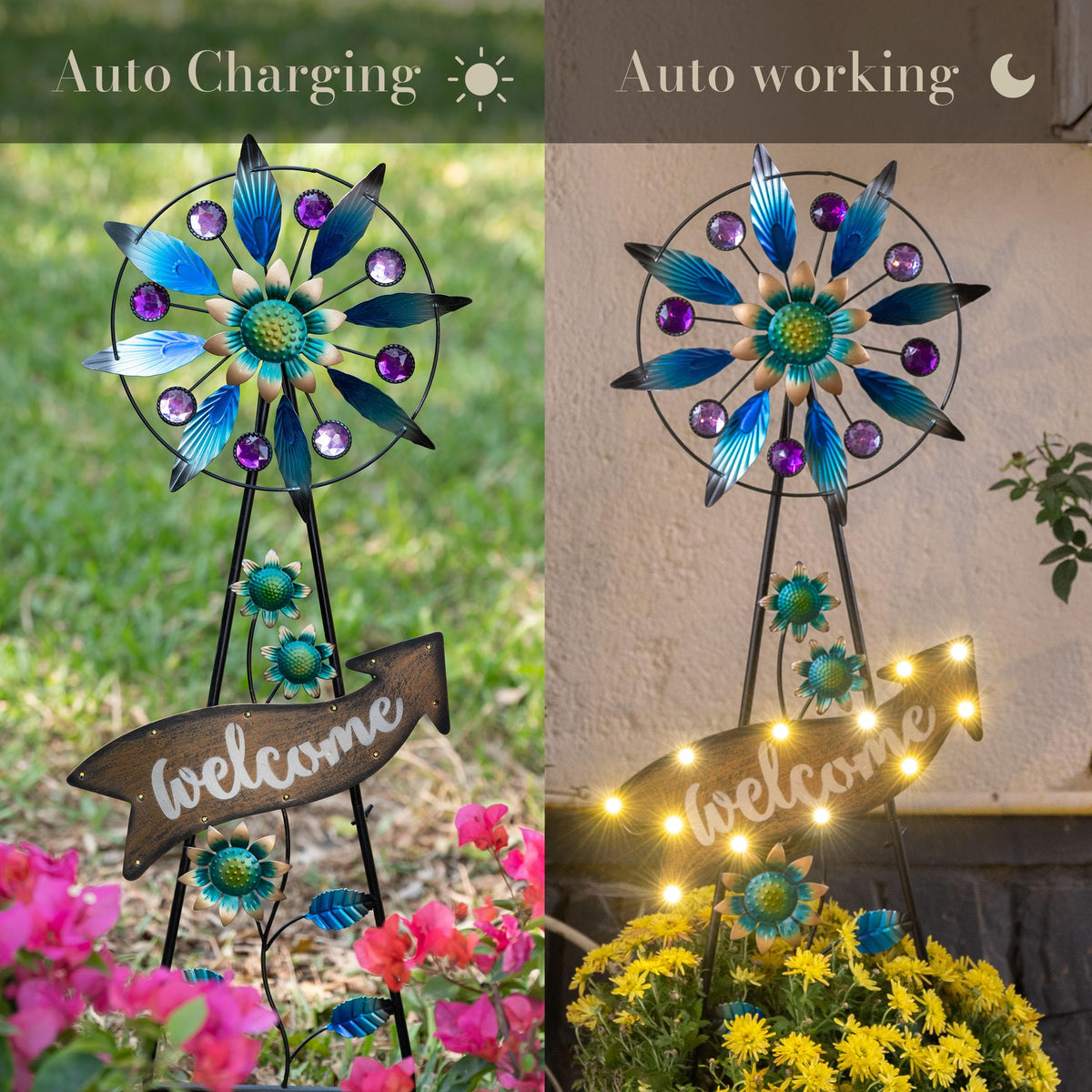 Teresa's Collections durable metal stake resists weather and corrosion.