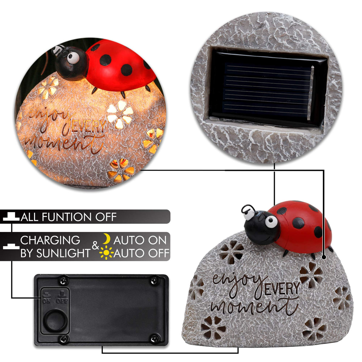 Teresa's Collections fairy-tale garden ladybug decor adds charm to walkways