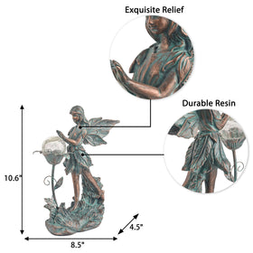 TERESA'S COLLECTIONS Garden Fairy patina finish withstands rain and snow outdoors