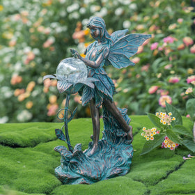 TERESA'S COLLECTIONS Garden Fairy windowsill decor with subtle light