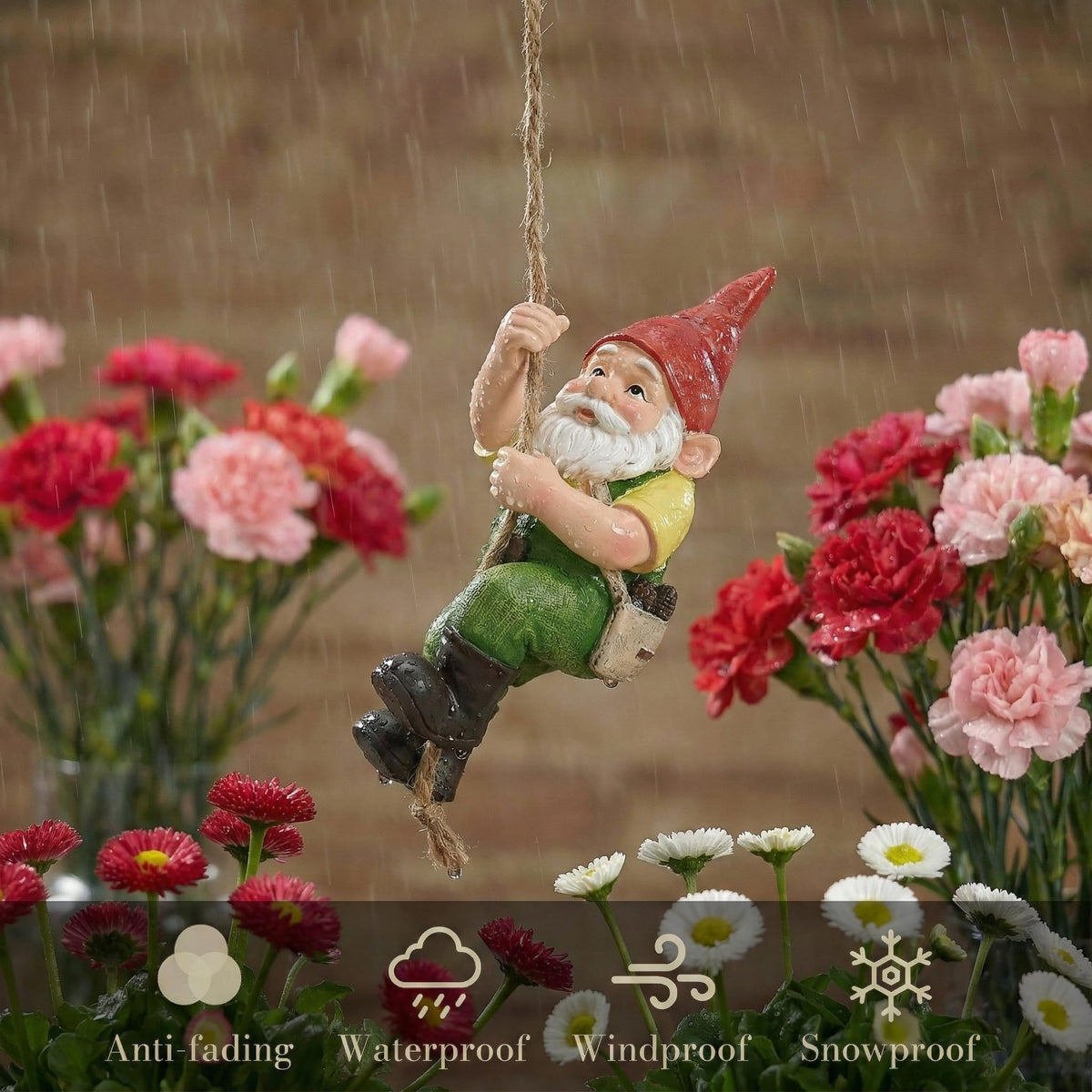 TERESA'S COLLECTIONS gnome sculpture sits beautifully on tree stumps or planters.