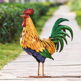 Teresa's Collections hand-painted feathers detail enhances lifelike garden accents.