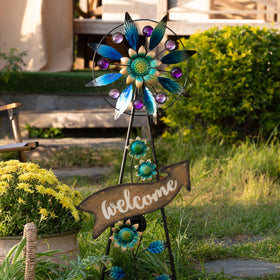 Teresa's Collections purple gem accents sparkle on the garden stake.