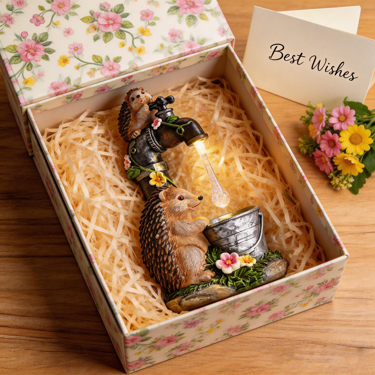 TERESA'S COLLECTIONS resin garden hedgehog statue for durable outdoor décor.