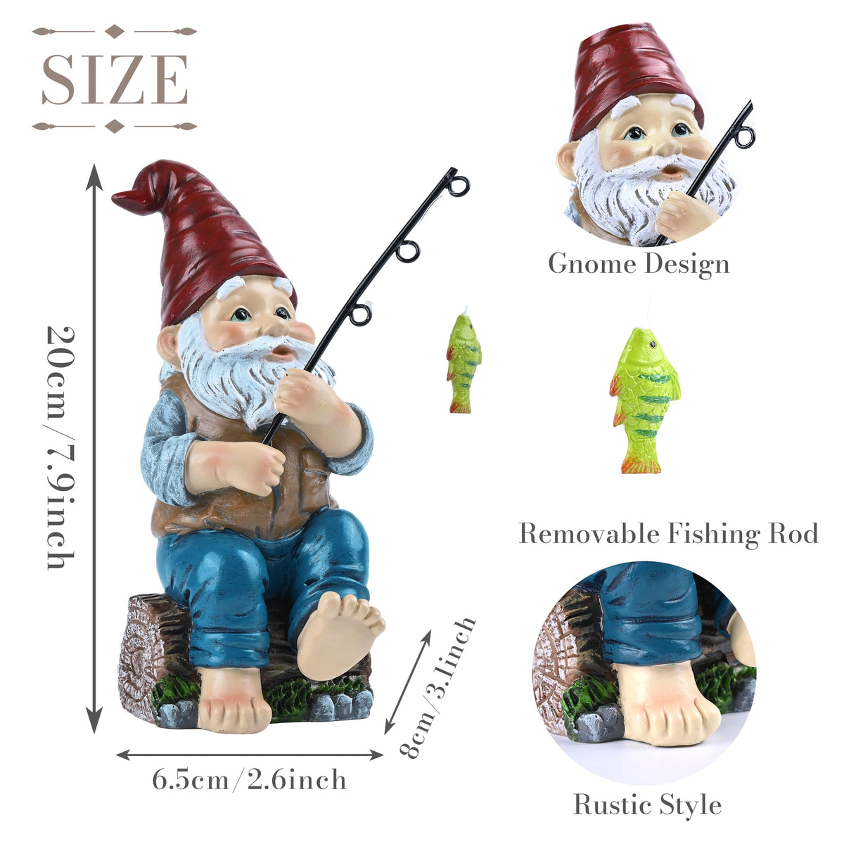 Teresa's Collections resin gnome on patio lawn ornament brightens outdoor spaces.