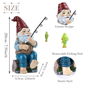 Teresa's Collections resin gnome on patio lawn ornament brightens outdoor spaces.