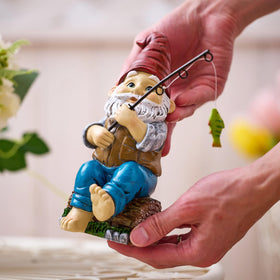Teresa's Collections gnome for sunroom decor with waterproof finish withstands outdoor conditions.