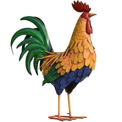 Teresa's Collections rooster garden statue with colorful painting for vibrant outdoor displays.