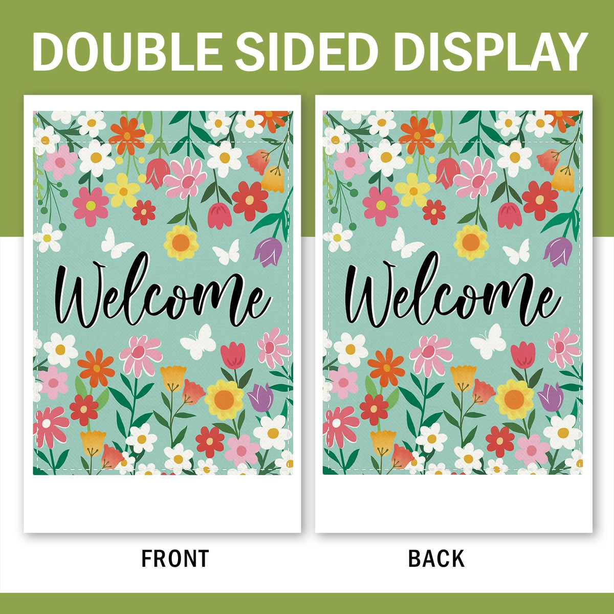 Terkki double-sided flag displays clear images from both sides for versatile viewing.