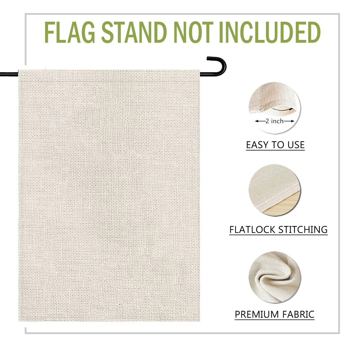Terkki teal burlap outdoor flag withstands weather, keeping colors bright through seasons.