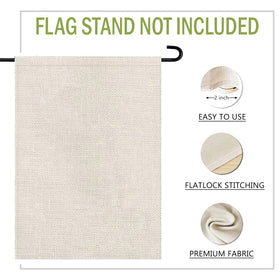 Terkki teal burlap outdoor flag withstands weather, keeping colors bright through seasons.