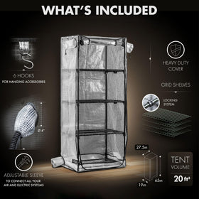 Terra Fungus Martha Tent interior demonstrates organized monotub-ready space