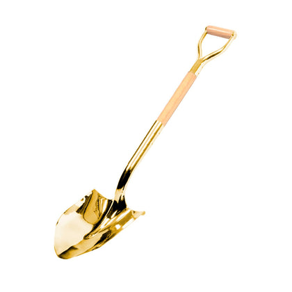 Terra Tools professional groundbreaking shovel with gold ceremonial finish for reliable earthwork